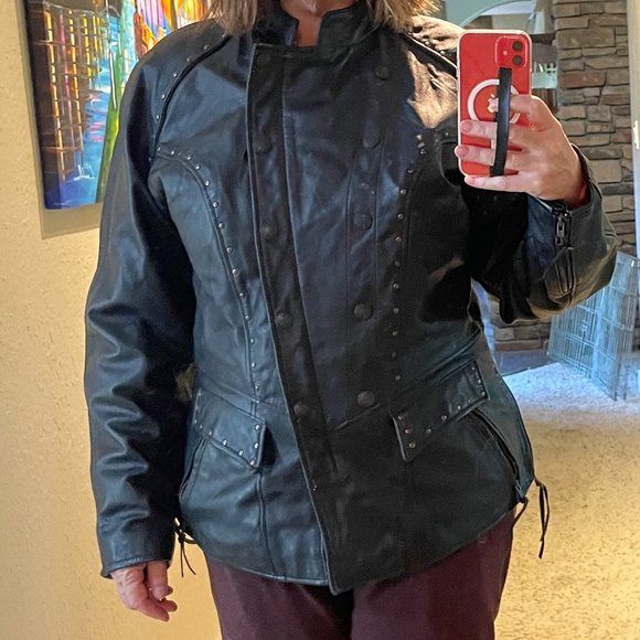 🌷HOST PICK 🌷 Harley-Davidson Black Leather Vintage Motorcycle - Picture 1 of 13